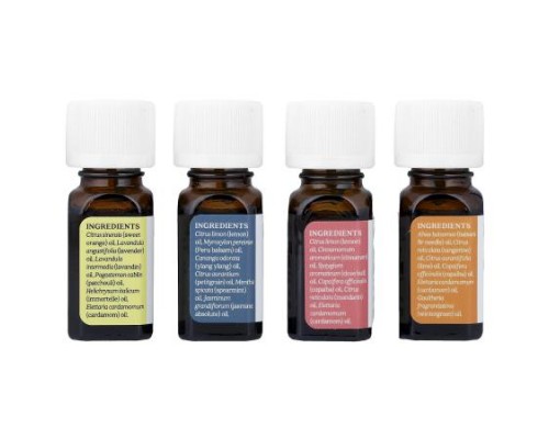 Aura Cacia, Journey Kit, Essential Oil Diffusion Blends, 4 Bottles, 0.25 fl oz (7.4 ml) Each Aura Cacia, Journey Kit, Essential Oil Diffusion Blends, 4 Bottles, 0.25 fl oz (7.4 ml) Each