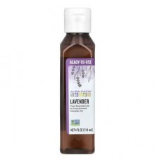 Aura Cacia, Pure Essential Oil in Fractionated Coconut Oil, Lavender, 4 fl oz (118 ml)