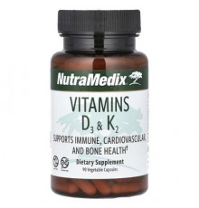 NutraMedix, Vitamins D3 & K2, 90 Vegetable Capsules