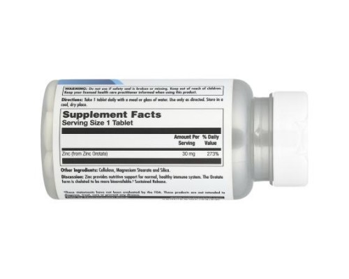 KAL, Zinc 30 Orotate, Sustained Release, 30 mg , 90 Tablets