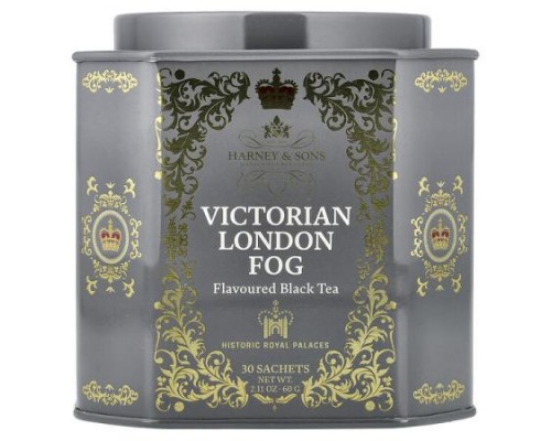Harney & Sons, Flavored Black Tea, Victorian London Fog, 30 Sachets, 2.11 oz (60 g)