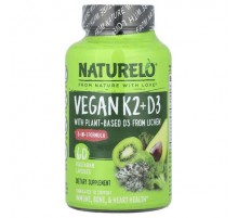 NATURELO, Vegan Vitamin K2 + D3, 60 Vegetarian Capsules
