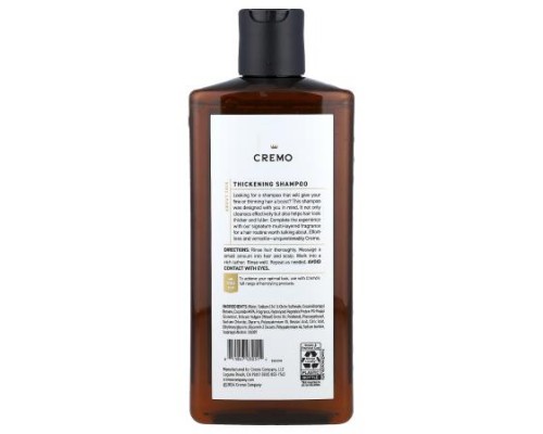 Cremo, Thickening Shampoo, Juniper & Eucalyptus, 16 fl oz (473 ml) Cremo, Thickening Shampoo, Juniper & Eucalyptus, 16 fl oz (473 ml)