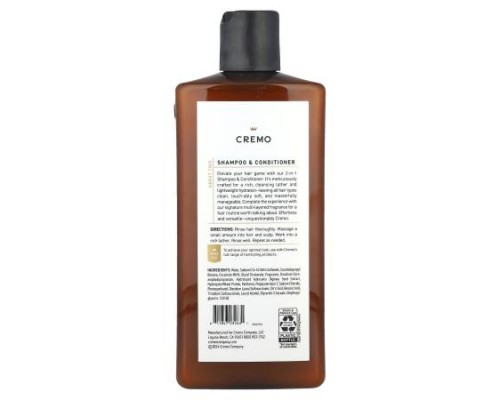 Cremo, 2 In 1 Shampoo & Conditioner, Bourbon & Oak, 16 fl oz (473 ml) Cremo, 2 In 1 Shampoo & Conditioner, Bourbon & Oak, 16 fl oz (473 ml)