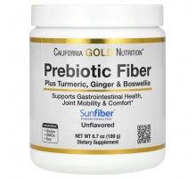 California Gold Nutrition, Prebiotic Fiber Plus Turmeric Extract, Organic Ginger Extract and Boswellia Extract , 6.7 oz (189 g)