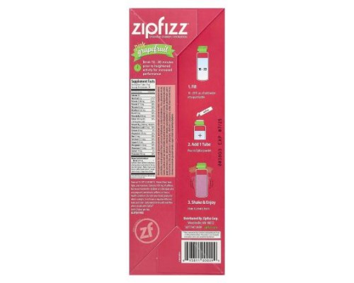 Zipfizz, Energy Drink Mix, Pink Grapefruit, 20 Tubes, 0.39 oz (11 g) Each