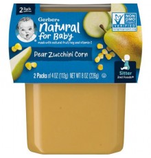 Gerber, Natural for Baby, 2nd Foods®, Pear Zucchini Corn, 2 Pack, 4 oz (113 g) Each (Discontinued Item)