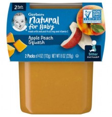 Gerber, Natural for Baby, 2nd Foods®, Apple Peach Squash, 2 Pack, 4 oz (113 g) Each
