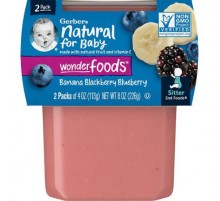 Gerber, Natural for Baby, Wonder Foods™, 2nd Foods®, Banana, Blackberry, Blueberry, 2 Pack, 4 oz (113 g) Each