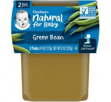 Gerber, Natural for Baby, 2nd Foods®, Green Bean, 2 Pack, 4 oz (113 g) Each
