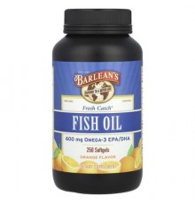 Barlean's, Fresh Catch®, Fish Oil, Omega-3 EPA/DHA, Orange, 250 Softgels (300 mg per Softgel)