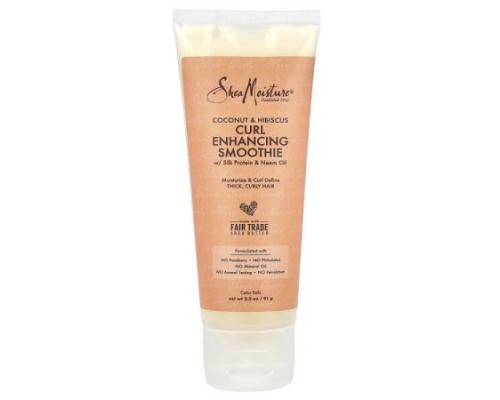 SheaMoisture, Curl Enhancing Smoothie with Silk Protein & Neem Oil, Coconut & Hibiscus, 3.2 oz (91 g)