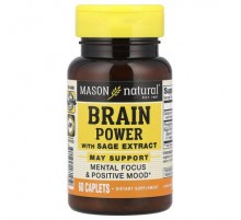 Mason Natural, Brain Power with Sage Extract, 60 Caplets