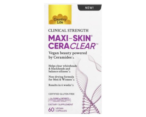 Country Life, Maxi-Skin® Cera Clear™, 60 Vegan Capsules