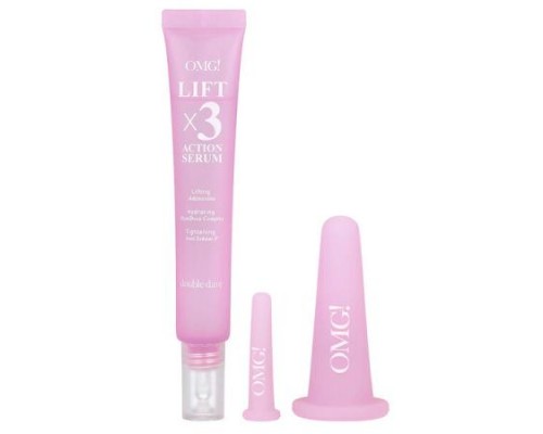 Double Dare, OMG! Lift x3 Action Serum with Facial Cupping Eye Cupping, 3 Piece Kit Double Dare, OMG! Lift x3 Action Serum with Facial Cupping Eye Cupping, 3 Piece Kit