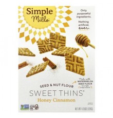 Simple Mills, Seed & Nut Flour, Sweet Thins®, Honey Cinnamon, 4.25 oz (120 g)