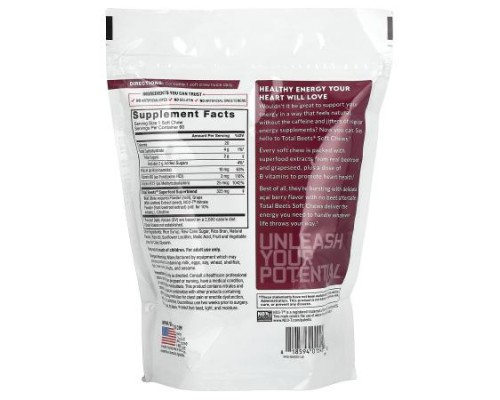 Force Factor, Total Beets®, Healthy Energy + Antioxidants, Acai Berry, 60 Superfood Soft Chews