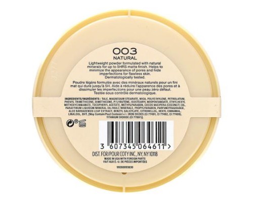 Rimmel London, Stay Matte, Lightweight-Mattifying Powder, 003 Natural, 0.49 oz (14 g) Rimmel London, Stay Matte, Lightweight-Mattifying Powder, 003 Natural, 0.49 oz (14 g)