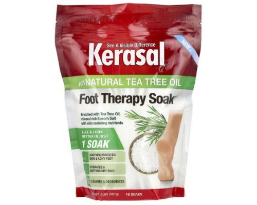 Kerasal, Foot Therapy Soak Plus Natural Tea Tree Oil, 2 lbs (907 g) Kerasal, Foot Therapy Soak Plus Natural Tea Tree Oil, 2 lbs (907 g)