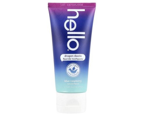 Hello, Kids, Fluoride Toothpaste, Dragon Dazzle, Ages 2+, Blue Raspberry, 4.2 oz (119 g) Hello, Kids, Fluoride Toothpaste, Dragon Dazzle, Ages 2+, Blue Raspberry, 4.2 oz (119 g)