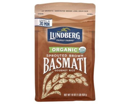 Lundberg, Organic Sprouted Brown Basmati Gourmet Rice, 1 lb (454 g) Lundberg, Organic Sprouted Brown Basmati Gourmet Rice, 1 lb (454 g)