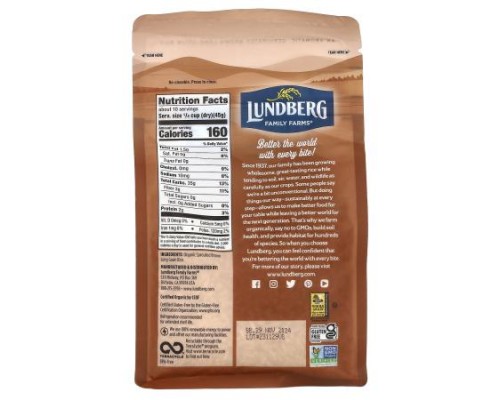 Lundberg, Organic Sprouted Brown Basmati Gourmet Rice, 1 lb (454 g) Lundberg, Organic Sprouted Brown Basmati Gourmet Rice, 1 lb (454 g)