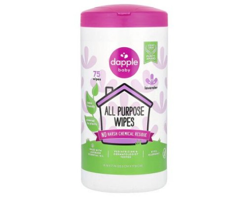 Dapple Baby, All Purpose Wipes, Lavender, 75 Wipes Dapple Baby, All Purpose Wipes, Lavender, 75 Wipes
