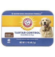 Arm & Hammer, Tartar Control Dental Mints For Dogs, Fresh Mint Scent, Beef, 40 Mints, 1.7 oz (48.2 g)