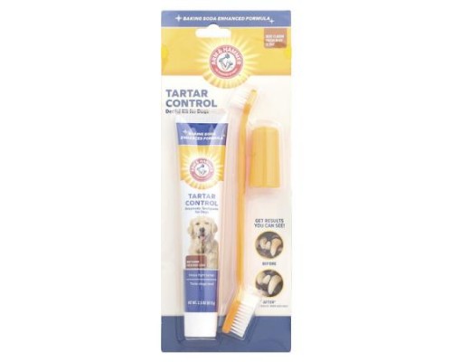 Arm & Hammer, Tartar Control, Dental Kit For Dogs, Beef , 3 Piece Kit