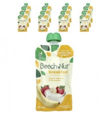 Beech-Nut, Breakfast, Yogurt, 12+ Months, Banana & Strawberry, 12 Pouches, 3.5 oz (99 g) Each