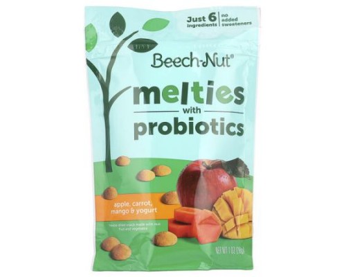 Beech-Nut, Melties with Probiotics, 8+ Months, Apple, Carrot, Mango & Yogurt, 1 oz (28 g) Beech-Nut, Melties with Probiotics, 8+ Months, Apple, Carrot, Mango & Yogurt, 1 oz (28 g)