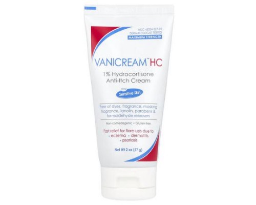Vanicream, 1% Hydrocortisone Anti-Itch Cream, Maximum Strength, Fragrance Free, 2 oz (57 g)