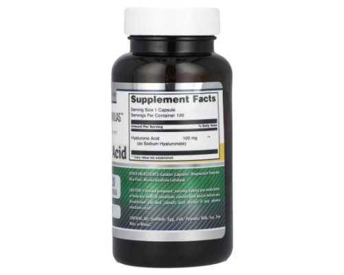 Amazing Nutrition, Hyaluronic Acid, 100 mg, 120 Capsules Amazing Nutrition, Hyaluronic Acid, 100 mg, 120 Capsules