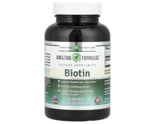 Amazing Nutrition, Biotin, 10,000 mcg, 200 Veggie Capsules Amazing Nutrition, Biotin, 10,000 mcg, 200 Veggie Capsules