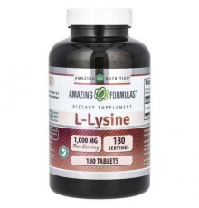 Amazing Nutrition, Amazing Formulas, L-Lysine, 1,000 mg, 180 Tablets
