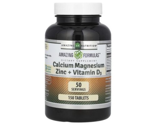 Amazing Nutrition, Amazing Formulas, Calcium Magnesium Zinc + Vitamin D3, 150 Tablets