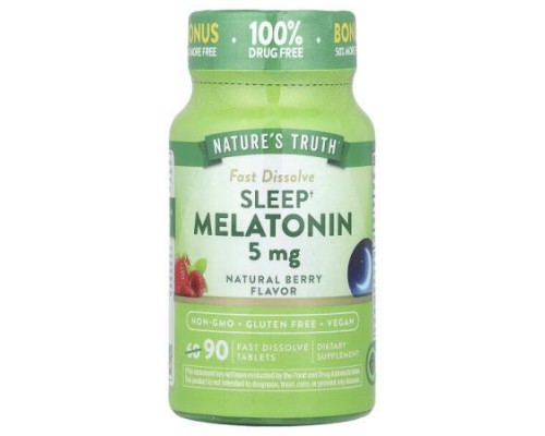 Nature's Truth, Sleep Melatonin, Natural Berry, 5 mg, 90 Fast Dissolve Tablets