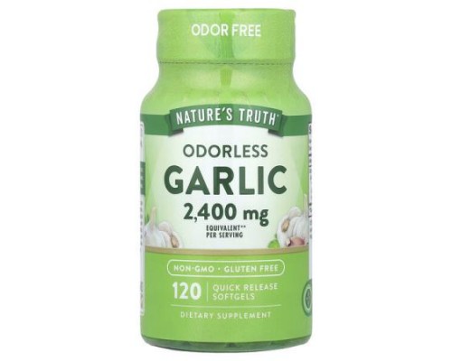 Nature's Truth, Odorless Garlic, 120 Quick Release Softgels (1,200 mg per Softgel) Nature's Truth, Odorless Garlic, 120 Quick Release Softgels (1,200 mg per Softgel)