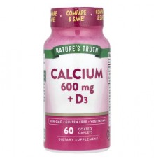 Nature's Truth, Calcium + D3, 60 Coated Caplets