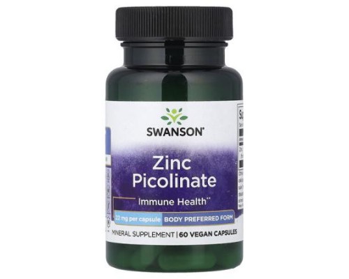 Swanson, Zinc Picolinate, 22 mg, 60 Vegan Capsules