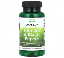 Swanson, Turmeric & Black Pepper, 60 Veggie Capsules