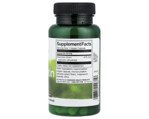 Swanson, Quercetin, High Potency, 475 mg, 60 Vegan Capsules