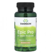 Swanson, Epic Pro 25-Strain Probiotic, 30 Billion CFU, 30 Vegan Embo Caps® AP