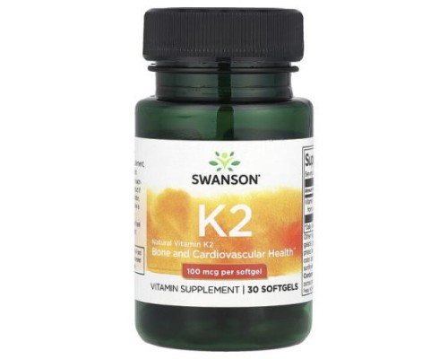 Swanson, Natural Vitamin K2, 100 mcg, 30 Softgels