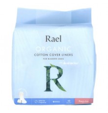 Rael, Organic Cotton Cover Liners, For Bladder Leaks, Regular, 48 Count