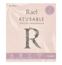 Rael, Reusable Period Underwear, Bikini, Medium, Black, 1 Count