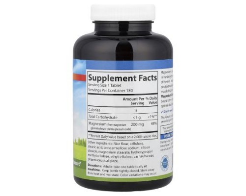 Carlson, Chelated Magnesium Glycinate, 200 mg, 180 Tablets Carlson, Chelated Magnesium Glycinate, 200 mg, 180 Tablets