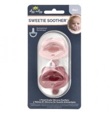 itzy ritzy, Sweetie Soother™, Food Grade Silicone Pacifiers, 0+ Months, Bow, 2 Pacifiers
