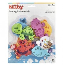 Nuby, Floating Bath Animals, 3+ Years, 16 Pieces