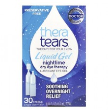 TheraTears, Nighttime Dry Eye Therapy, Lubricant Eye Gel, 30 Single-Use Vials